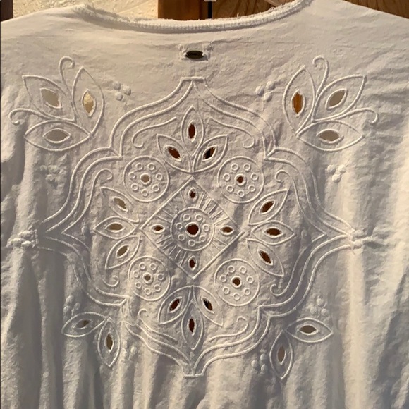 White Cardigan Sweater  +Embroidered Back Detail - Picture 3 of 5